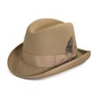 Men's Stacy Adams Wool Felt Homburg Hat, Size: Xxl, Beig/green (beig/khaki)