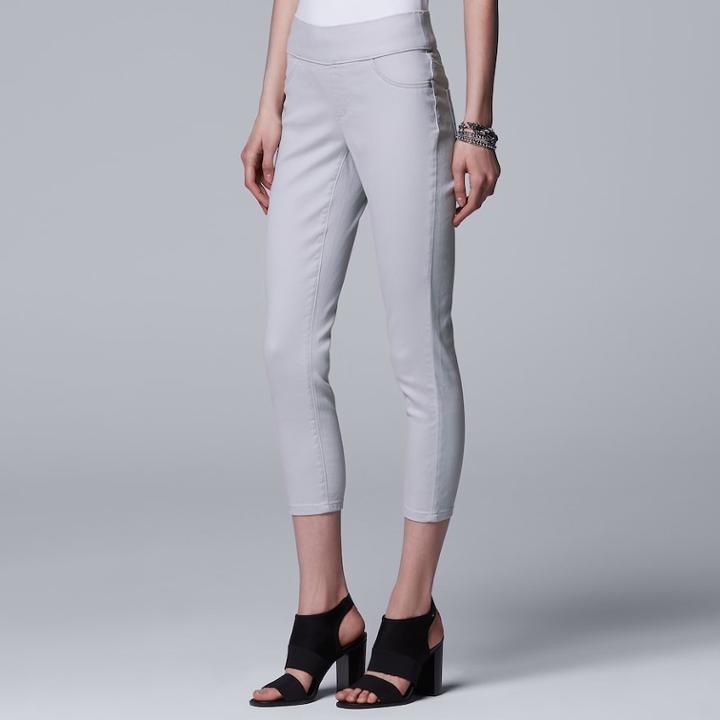 Women's Simply Vera Vera Wang Pull-on Capri Jeggings, Size: 0, Light Grey