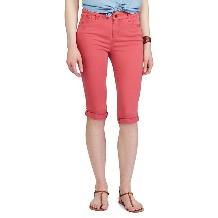 Women's Chaps Release-hem Crop Skinny Jeans, Size: 16, Red