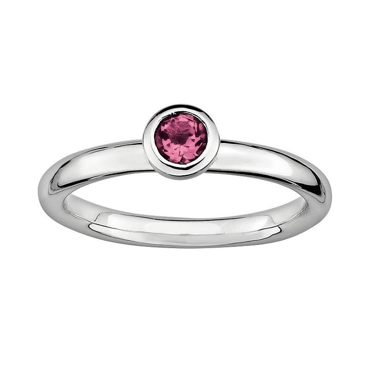 Stacks And Stones Sterling Sterling Silver Pink Tourmaline Stack Ring, Women's, Size: 6