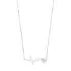 Sterling Silver Denver Broncos Heartbeat Necklace, Women's, Size: 18, Grey