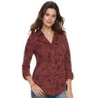Women's Sonoma Goods For Life&trade; Utility Tunic, Size: Large, Red/coppr (rust/coppr)