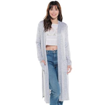 Juniors' Hint Of Mint Duster Cardigan, Teens, Size: Xs, Light Grey