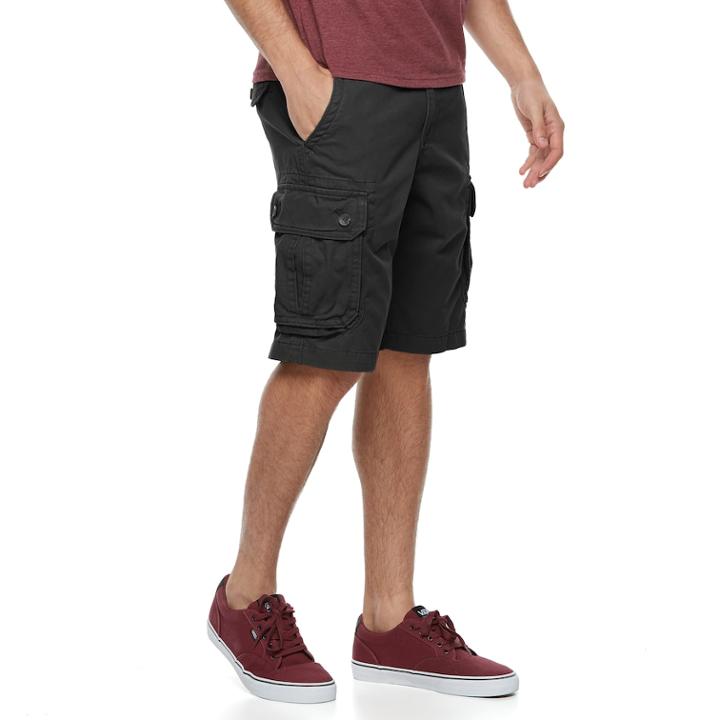 Men's Urban Pipeline Twill Cargo Shorts, Size: 30, Black