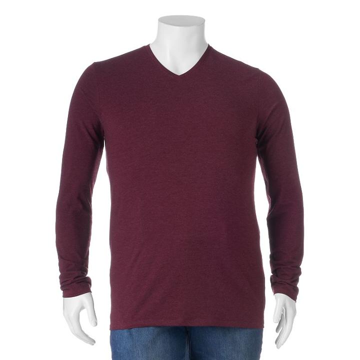 Men's Apt. 9&reg; V-neck Tee, Size: Xl, Dark Red
