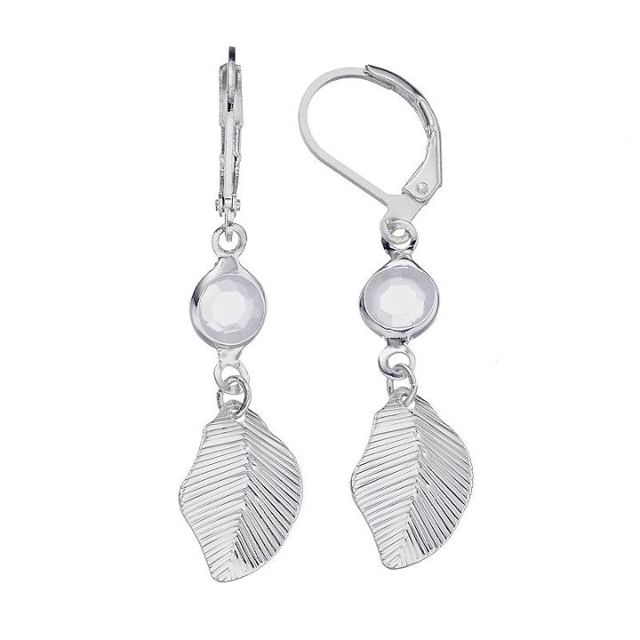 Lc Lauren Conrad Textured Leaf Nickel Free Drop Earrings, Women's, White