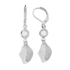 Lc Lauren Conrad Textured Leaf Nickel Free Drop Earrings, Women's, White