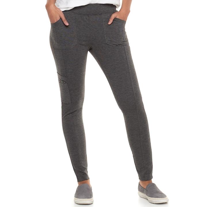 Women's Sonoma Goods For Life&trade; Moto Skinny Ponte Pants, Size: Large, Dark Grey