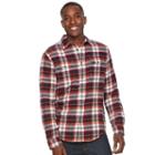 Men's Sonoma Goods For Life&trade; Plaid Flannel Button-down Shirt, Size: Large, Med Orange