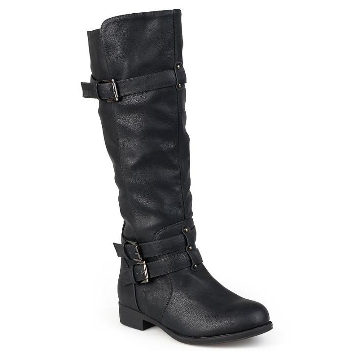 Journee Collection Bite Women's Tall Boots, Girl's, Size: 6.5, Black
