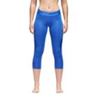 Women's Adidas Alphaskin Sport Midrise Capri Leggings, Size: Small, Med Blue