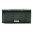 Buxton Rose Garden Leather Expandable Clutch, Women's, Black