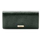 Buxton Rose Garden Leather Expandable Clutch, Women's, Black