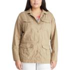 Plus Size Chaps Ready To Wear Utility Jacket, Women's, Size: 2xl, Beig/green (beig/khaki)