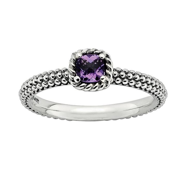 Stacks And Stones Sterling Silver Amethyst Stack Ring, Women's, Size: 9, Purple