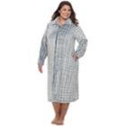 Plus Size Croft & Barrow&reg; Plush Zip Lounger, Women's, Size: 2xl, Dark Blue