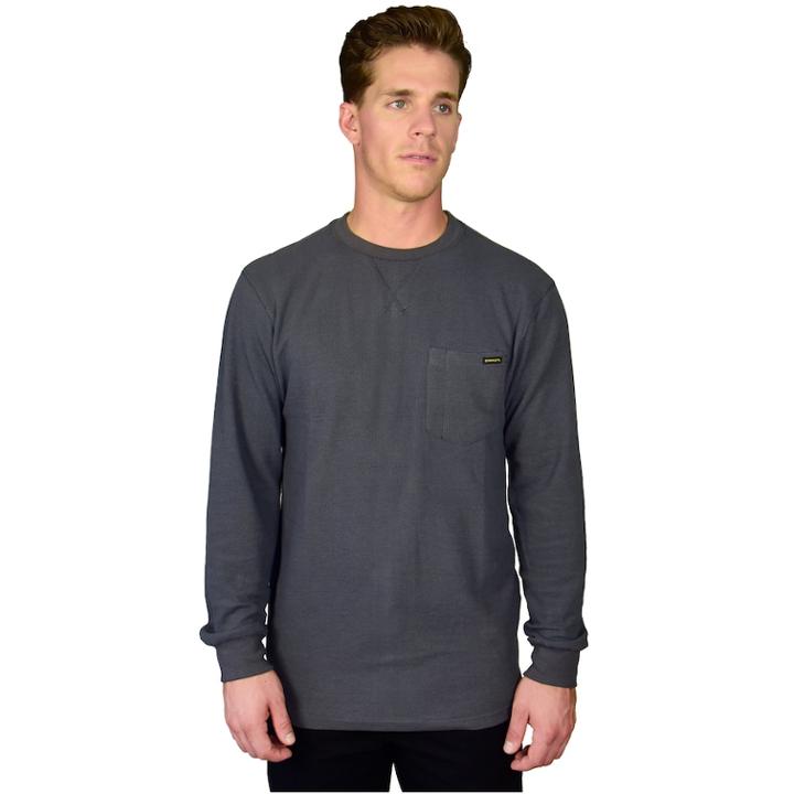 Men's Stanley Classic-fit Waffle-weave Thermal Pocket Tee, Size: Large, Grey