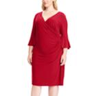 Plus Size Chaps Ruffle-sleeve Sheath Dress, Women's, Size: 20 W, Red