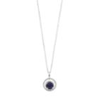 Radiant Gem Sterling Silver Lab-created Sapphire & Diamond Accent Circle Pendant Necklace, Women's, Size: 18, Blue