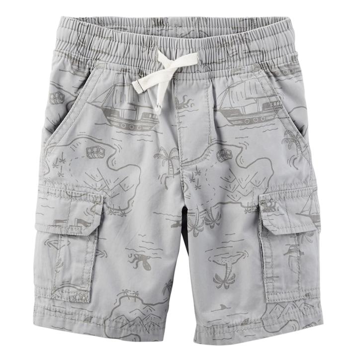 Boys 4-8 Carter's Printed Cargo Shorts, Size: 4/5, Gray