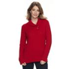 Women's Croft & Barrow&reg; Shawl Collar Braided Sweater, Size: Xl, Med Red