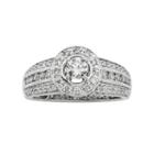 14k White Gold 1-ct. T.w. Igl Certified Round-cut Diamond Halo Ring, Women's, Size: 8