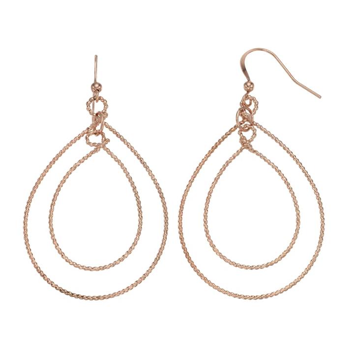 Orbital Hoop Nickel Free Teardrop Earrings, Women's, Pink