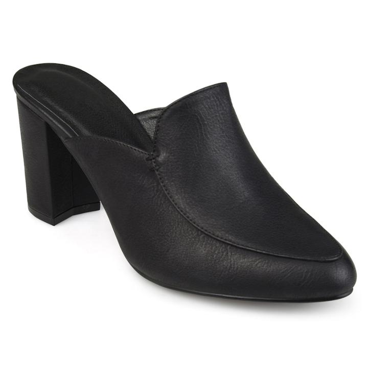 Journee Collection Trove Women's High Heel Mules, Size: Medium (9), Black