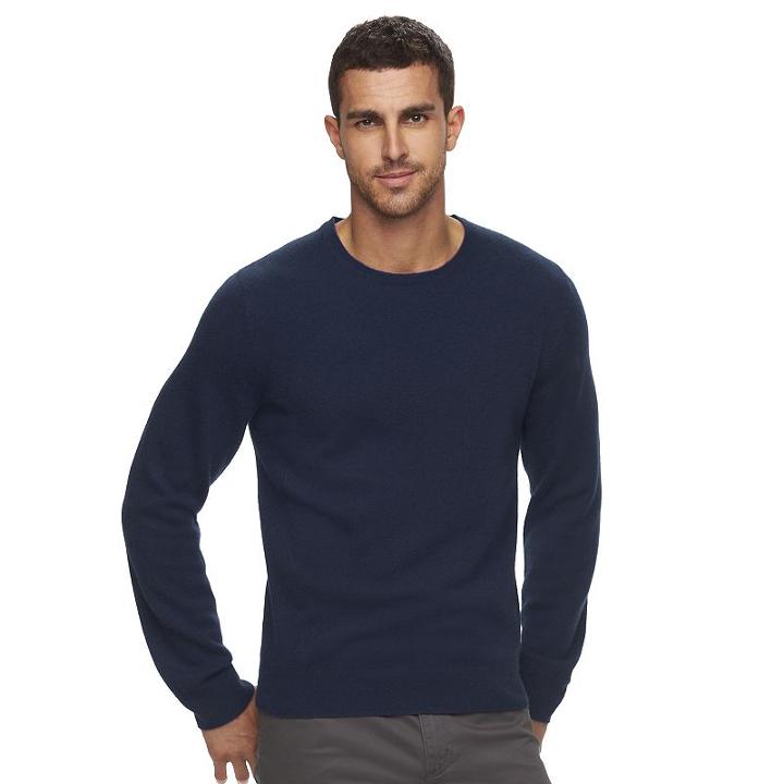 Men's Marc Anthony Slim-fit Cashmere Crewneck Sweater, Size: Large, Blue (navy)