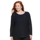 Plus Size Croft & Barrow&reg; Lurex Sweater, Women's, Size: 3xl, Dark Blue