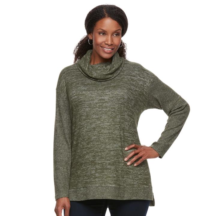 Plus Size Sonoma Goods For Life™ Cowlneck Top, Women's, Size: 1xl, Med Green