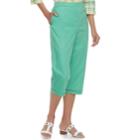 Women's Alfred Dunner Studio Crochet Hem Pull-on Capri Pants, Size: 14, Green