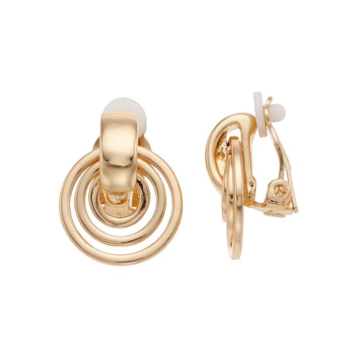 Dana Buchman Doorknocker Clip-on Earrings, Women's, Gold