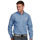 Men's Antigua Texas Rangers Associate Plaid Button-down Shirt, Size: Small, Blue