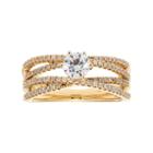 14k Gold 7/8 Carat T.w. Igl Certified Diamond Crisscross Engagement Ring, Women's, Size: 5, White