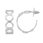 Napier Circle Cutout Nickel Free Semi-hoop Earrings, Women's, Silver