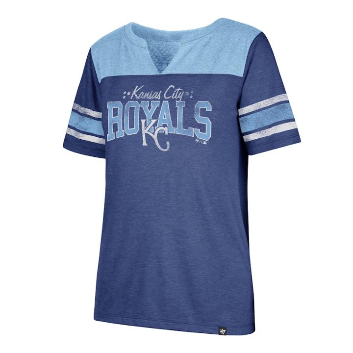 Women's '47 Brand Kansas City Royals Match Tri-blend Tee, Size: Medium, Blue (navy)