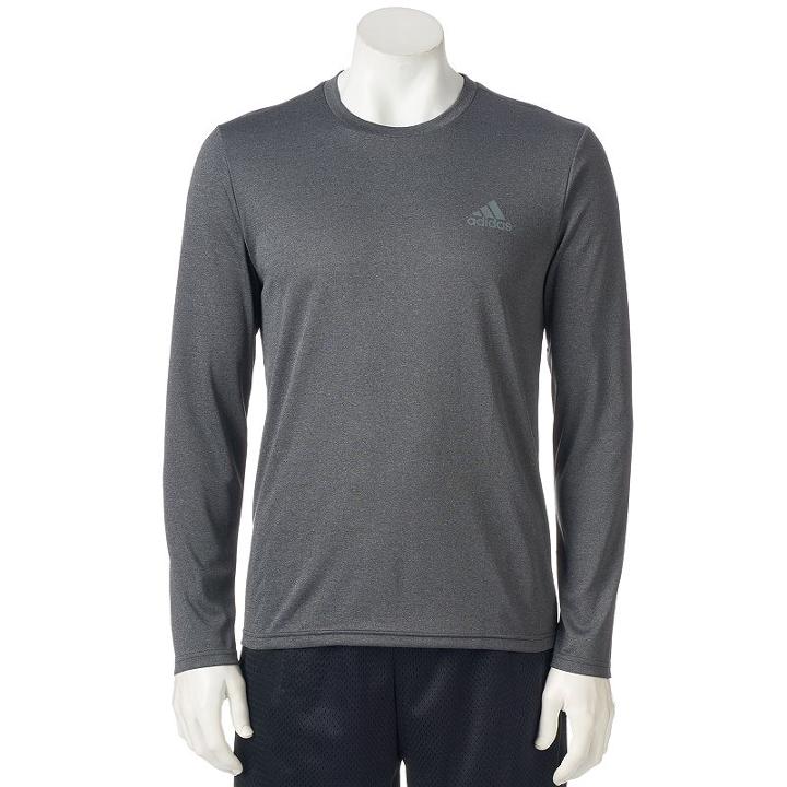 Men's Adidas Essential Climalite Performance Tee, Size: Large, Dark Grey