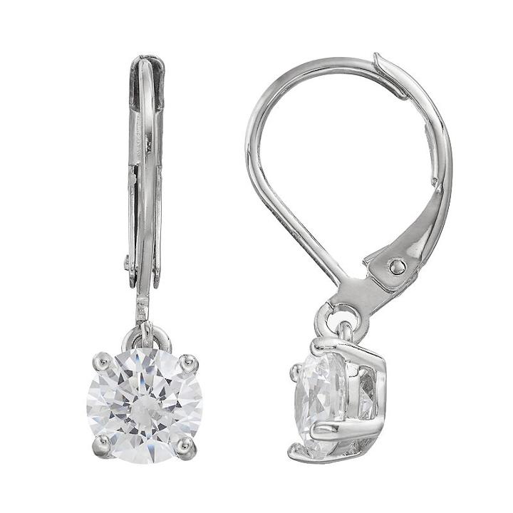 Illuminaire Cubic Zirconia Drop Earrings, Women's, White
