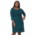 Plus Size Dana Buchman Waist Twist Dress, Women's, Size: 0x, Dark Blue