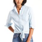 Women's Levi's Tie-front Denim Shirt, Size: Medium, Blue