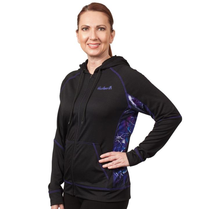 Women's Huntworth Terry Knit Hooded Jacket, Size: Xl, Black