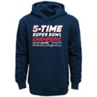 Boys 8-20 New England Patriots 5-time Super Bowl Champions Dynasty Hoodie, Boy's, Size: L(14/16), Blue (navy)