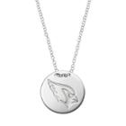 Arizona Cardinals Sterling Silver Team Logo Disc Pendant Necklace, Women's, Size: 18, Grey