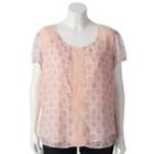 Plus Size Lc Lauren Conrad Textured Dot Top, Women's, Size: 1xl, Light Pink