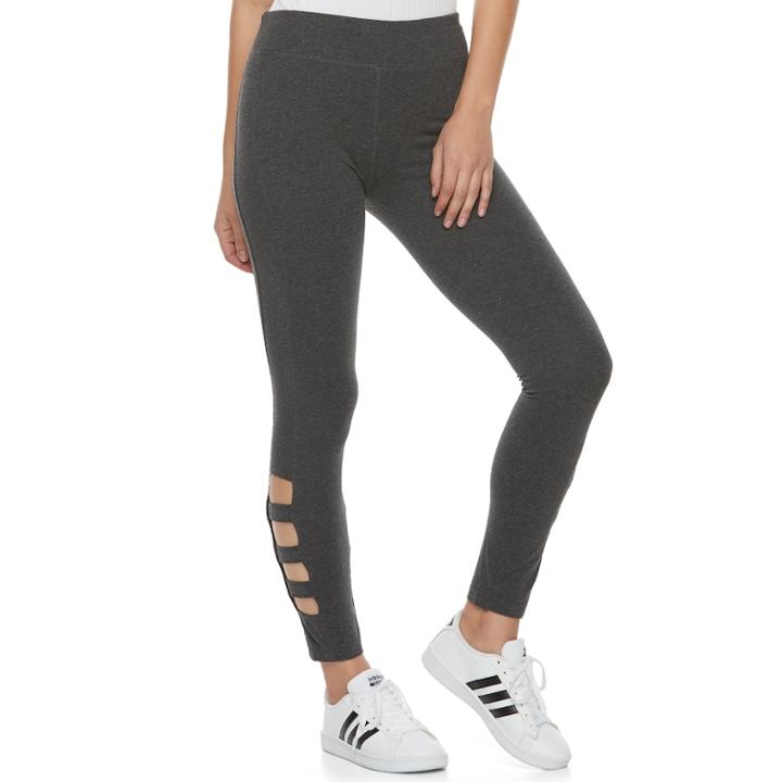 Women's French Laundry Cutout Leggings, Size: Xl, Dark Grey