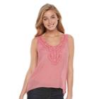 Women's Harve Benard Embroidered High-low Tank, Size: Small, Med Pink