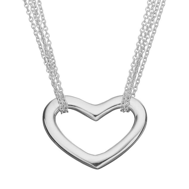 Sterling Silver Heart Link Multistrand Necklace, Women's, Size: 16