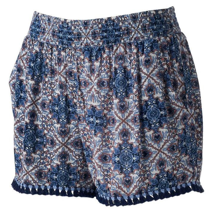 Juniors' Joe B Fringe Hem Shortie Shorts, Girl's, Size: Small, White Oth