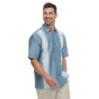 Big & Tall Havanera Linen-blend Paneled Button-down Shirt, Men's, Size: 3xl Tall, Med Blue